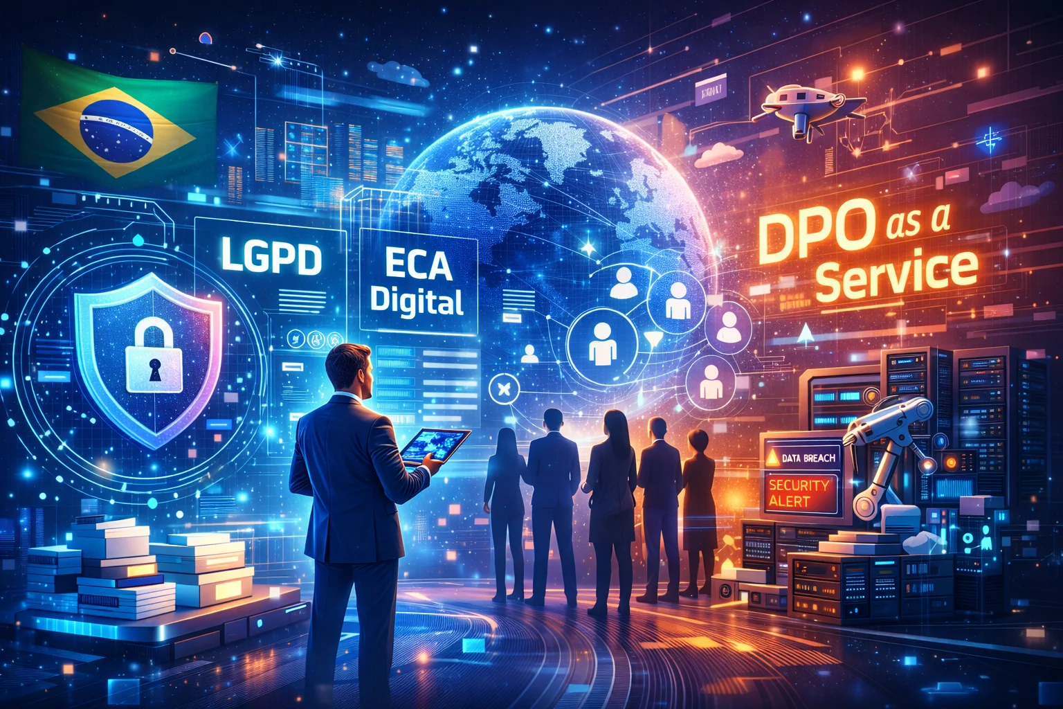DPO as a Service: Imagem futurística relacionada as principais notícias da semana.